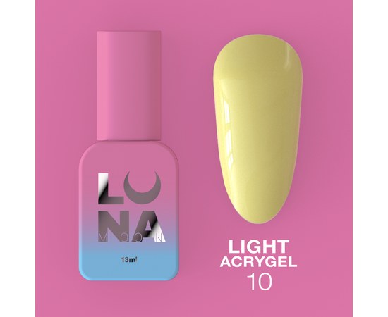 Зображення  Рідкий гель моделюючий для нігтів LUNAMoon Light Acrygel №10, 13 мл, Об'єм (мл, г): 13, Цвет №: 10, Колір: Зелений