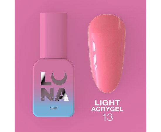 Зображення  Рідкий гель моделюючий для нігтів LUNAMoon Light Acrygel №13, 13 мл, Об'єм (мл, г): 13, Цвет №: 13, Колір: Персиковый
