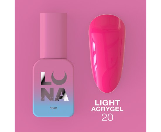 Изображение  Жидкий гель моделирующий для ногтей LUNAMoon Light Acrygel №20, 13 мл, Объем (мл, г): 13, Цвет №: 20, Цвет: Розовый