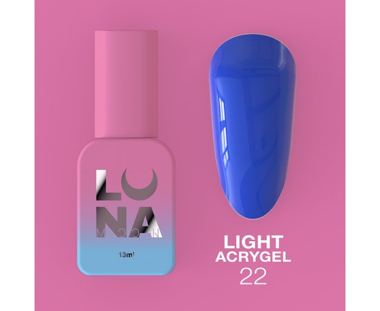 Изображение  Liquid modeling gel for nails LUNAMoon Light Acrygel No. 22, 13 ml, Volume (ml, g): 13, Color No.: 22, Color: Blue