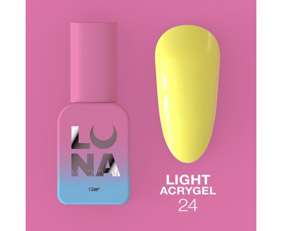 Зображення  Рідкий гель моделюючий для нігтів LUNAMoon Light Acrygel №24, 13 мл, Об'єм (мл, г): 13, Цвет №: 24, Колір: Жовтий