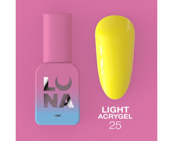 Изображение  Liquid modeling gel for nails LUNAMoon Light Acrygel No. 25, 13 ml, Volume (ml, g): 13, Color No.: 25, Color: Yellow