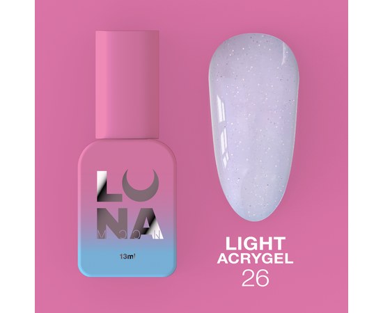 Зображення  Рідкий гель моделюючий для нігтів LUNAMoon Light Acrygel №26, 13 мл, Об'єм (мл, г): 13, Цвет №: 26, Колір: Рожевий