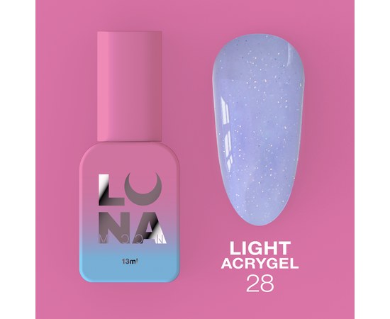 Изображение  Liquid modeling gel for nails LUNAMoon Light Acrygel No. 28, 13 ml, Volume (ml, g): 13, Color No.: 28, Color: Violet