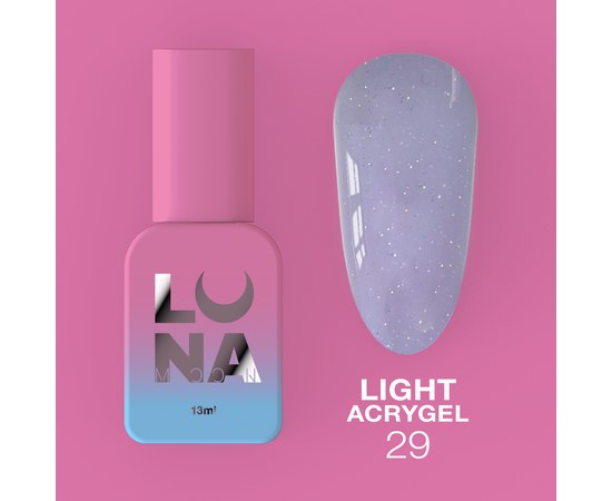 Зображення  Рідкий гель моделюючий для нігтів LUNAMoon Light Acrygel №29, 13 мл, Об'єм (мл, г): 13, Колір: 29, Колір: Рожевий