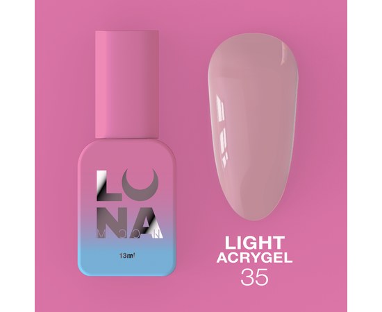 Изображение  Жидкий гель моделирующий для ногтей LUNAMoon Light Acrygel №35, 13 мл, Объем (мл, г): 13, Цвет №: 35, Цвет: Розовый