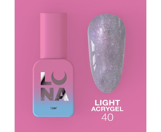 Зображення  Рідкий гель моделюючий для нігтів LUNAMoon Light Acrygel №40, 13 мл, Об'єм (мл, г): 13, Цвет №: 40, Колір: Фіолетовий