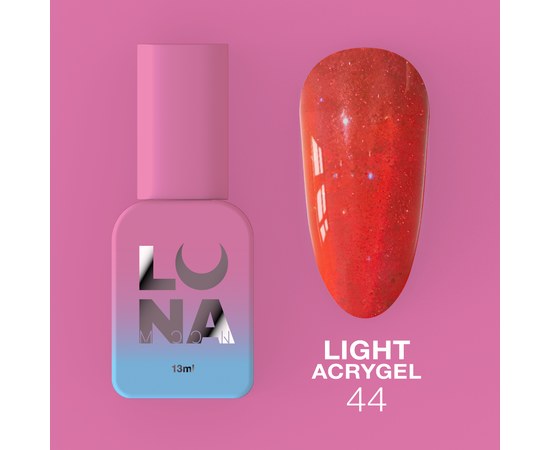 Зображення  Рідкий гель моделюючий для нігтів LUNAMoon Light Acrygel №44, 13 мл, Об'єм (мл, г): 13, Цвет №: 44, Колір: Червоний