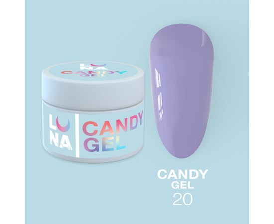 Зображення  Гель для нарощування нігтів LUNAMoon Candy Gel №20, 15 мл, Об'єм (мл, г): 15, Цвет №: 20, Колір: Фіолетовий