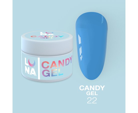 Изображение  Гель для наращивания ногтей LUNAMoon Candy Gel №22, 15 мл, Объем (мл, г): 15, Цвет №: 22, Цвет: Голубой