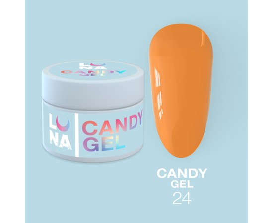 Изображение  Гель для наращивания ногтей LUNAMoon Candy Gel №24, 15 мл, Объем (мл, г): 15, Цвет №: 24, Цвет: Оранжевый