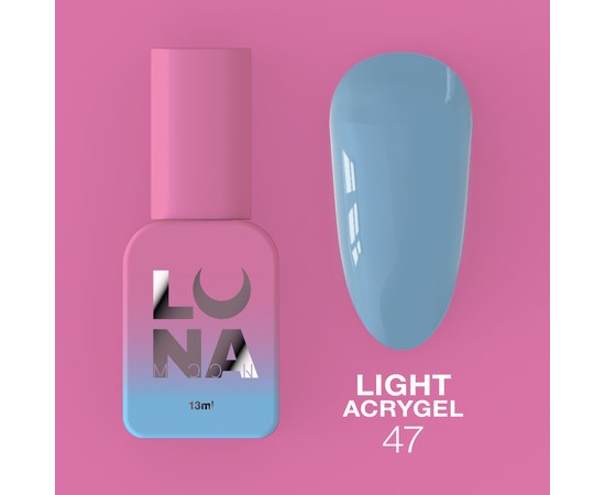 Изображение  Liquid modeling gel for nails LUNAMoon Light Acrygel No. 47, 13 ml, Volume (ml, g): 13, Color No.: 47, Color: Blue