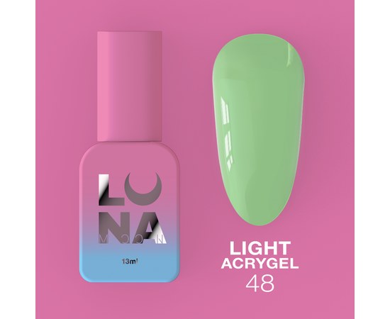 Изображение  Liquid modeling gel for nails LUNAMoon Light Acrygel No. 48, 13 ml, Volume (ml, g): 13, Color No.: 48, Color: Green