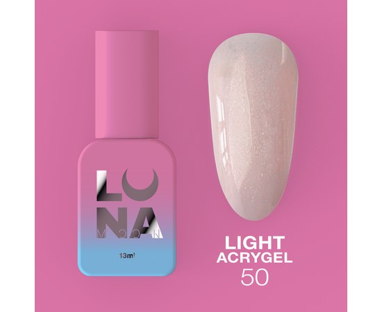 Изображение  Жидкий гель моделирующий для ногтей LUNAMoon Light Acrygel №50, 13 мл, Объем (мл, г): 13, Цвет №: 50, Цвет: Светло-розовый