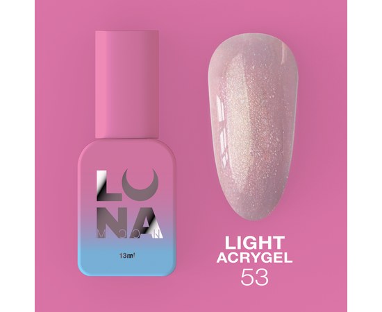 Зображення  Рідкий гель моделюючий для нігтів LUNAMoon Light Acrygel №53, 13 мл, Об'єм (мл, г): 13, Цвет №: 53, Колір: Рожевий