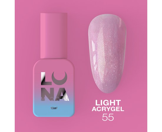 Изображение  Жидкий гель моделирующий для ногтей LUNAMoon Light Acrygel №55, 13 мл, Объем (мл, г): 13, Цвет №: 55, Цвет: Розовый