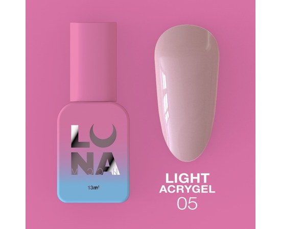 Изображение  Liquid modeling gel for nails LUNAMoon Light Acrygel No. 5, 13 ml, Volume (ml, g): 13, Color No.: 5, Color: Pink