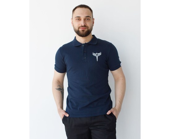 Изображение  Medical polo shirt for men sapphire with embroidery s. 2XL, "WHITE COAT" 148-360-836, Size: 2XL, Color: sapphire