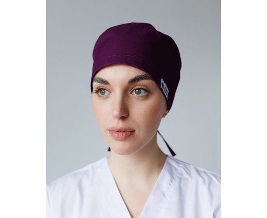 Изображение  Медицинская классическая шапочка на завязках фиолетовая, "БЕЛЫЙ ХАЛАТ" 169-335-704, Цвет: фиолетовый