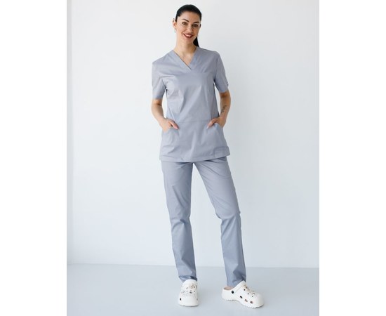 Изображение  Медицинский костюм женский Топаз серый NEW р. 42, "БЕЛЫЙ ХАЛАТ" 488-328-705, Размер: 42, Цвет: серый