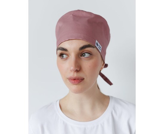 Изображение  Medical classic cap with ties ash pink, "WHITE COAT" 483-429-704, Color: ash pink