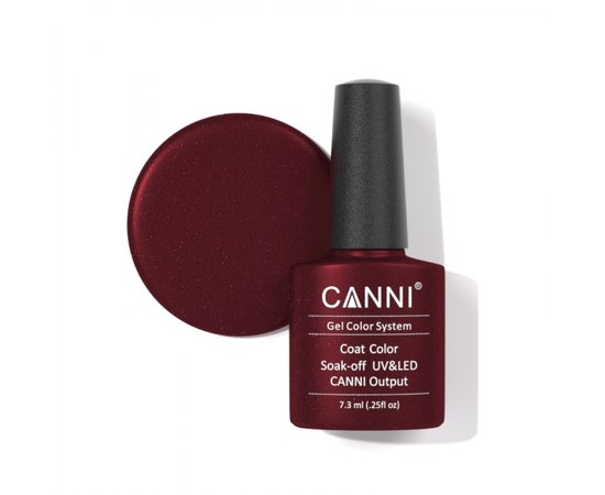 Изображение  Gel polish CANNI 207 burgundy with small red sparkles and microshine, 7.3 ml, Volume (ml, g): 44992, Color No.: 207