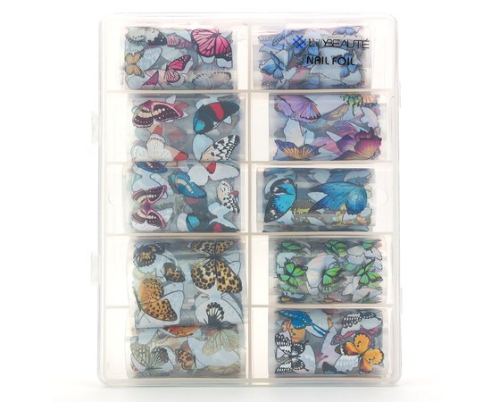 Изображение  Transfer foil set in a plastic box, 10 pcs/pack, Butterflies