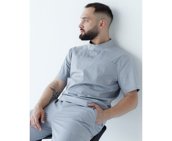Изображение  Medical men's shirt Denver gray s. 56, "WHITE COAT" 427-328-679, Size: 56, Color: grey