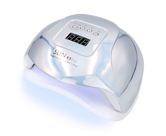 Изображение  Lamp for manicure LED/UV Sun X5 Plus 54 W silver holographic