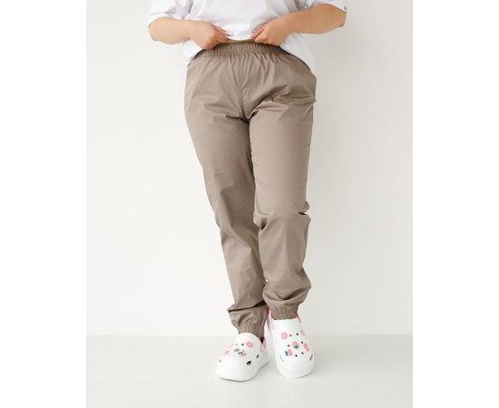 Изображение  Medical pants women's joggers mocha +SIZE s. 56, "WHITE COAT" 484-421-758, Size: 56, Color: mocha
