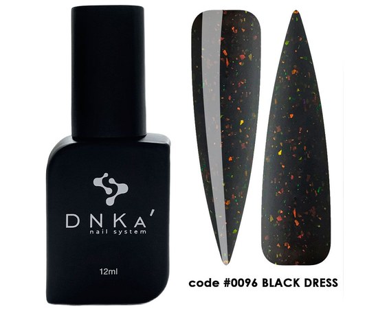 Зображення  Камуфлююча база для гель-лаку DNKa Cover Base №0096 Black Dress, 12 мл, Об'єм (мл, г): 12, Цвет №: 0096