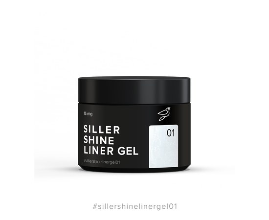 Зображення  Гель - желе, що моделює Siller Shine Liner Gel №01, 15 мл, Об'єм (мл, г): 15, Цвет №: 01