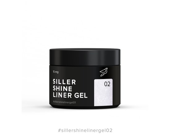Зображення  Гель - желе, що моделює Siller Shine Liner Gel №02, 15 мл, Об'єм (мл, г): 15, Цвет №: 02