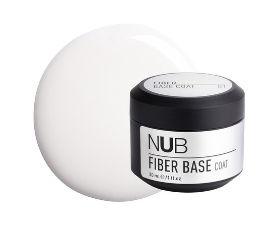 Изображение  Base for gel polish with fibers NUB Fiber Base Coat 30 ml, № 001, Volume (ml, g): 30, Color No.: 1