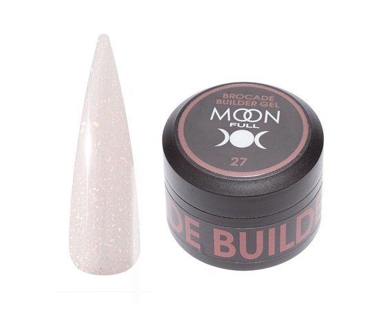 Изображение  Gel for nail extension Moon Full Brocade Builder Gel No. 27, 30 ml, Volume (ml, g): 30, Color No.: 27