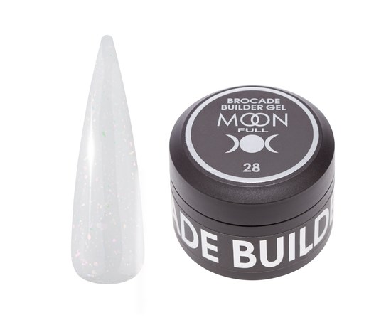 Изображение  Gel for nail extension Moon Full Brocade Builder Gel No. 28, 30 ml, Volume (ml, g): 30, Color No.: 28