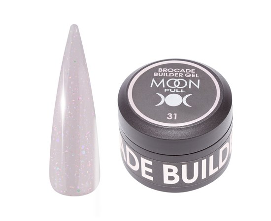 Изображение  Gel for nail extension Moon Full Brocade Builder Gel No. 31, 30 ml, Volume (ml, g): 30, Color No.: 31