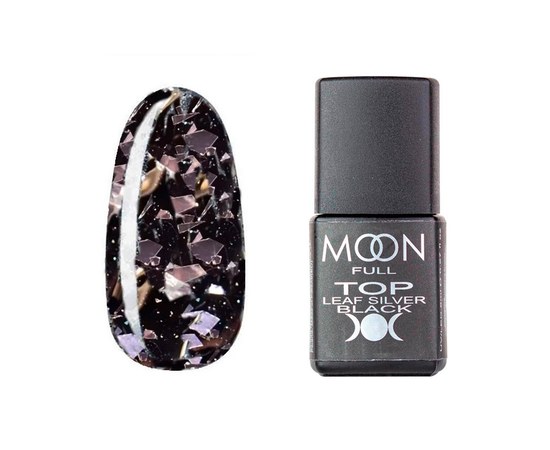 Изображение  Top without a sticky layer Moon Full Top Leaf Silver Black, 8 ml
