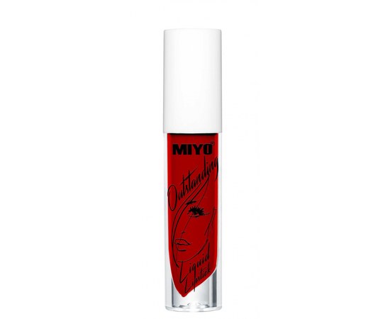 Зображення  Помада для губ матова рідка Miyo Outstanding Liquid Lipstick 1 Red Dress, 4 мл, Об'єм (мл, г): 4, Цвет №: 1