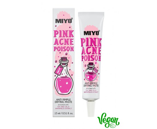 Изображение  Miyo Pink Acne Poison paste for facial skin prone to acne, 15 ml
