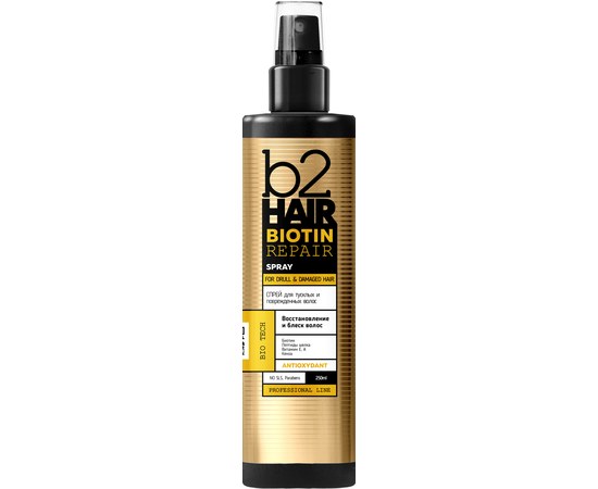 Изображение  Спрей для тусклых и поврежденных волос b2Hair Biotin Repair Spray, 250 мл