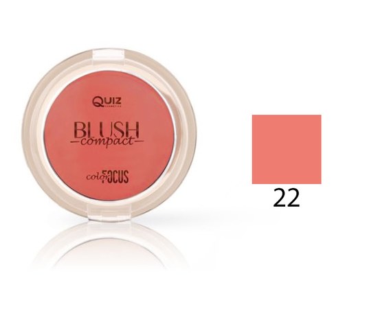 Изображение  Руменная для лица Quiz Cosmetics Color Focus Blush 22, 12 г, Объем (мл, г): 12, Цвет №: 22
