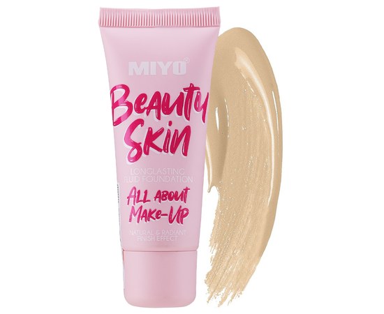 Зображення  Тональний крем для обличчя Miyo Beauty Skin Longlasting 01 Iwory, 30 мл, Об'єм (мл, г): 30, Варіант: 01