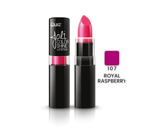 Изображение  Устойчивая помада для губ Quiz Cosmetics Joli Color Shine Long Lasting Lipstick 107 Royal Raspberry, 4.2 г, Объем (мл, г): 4.2, Цвет №: 107