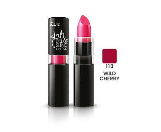 Изображение  Quiz Cosmetics Joli Color Shine Long Lasting Lipstick 113 Wild Cherry, 4.2 g, Volume (ml, g): 44961, Color No.: 113
