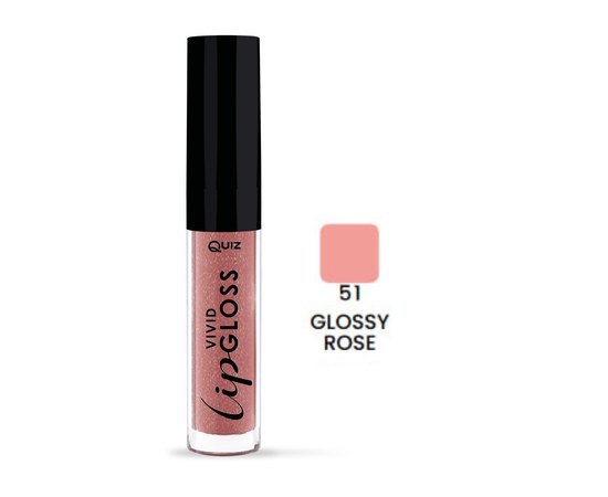 Изображение  Quiz Cosmetics Vivid Full Brilliant Lipgloss 51 Glossy Rose, 5 ml, Volume (ml, g): 5, Color No.: 51