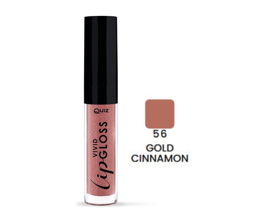 Изображение  Quiz Cosmetics Vivid Full Brilliant Lipgloss 56 Gold Cinnamon, 5 ml, Volume (ml, g): 5, Color No.: 56