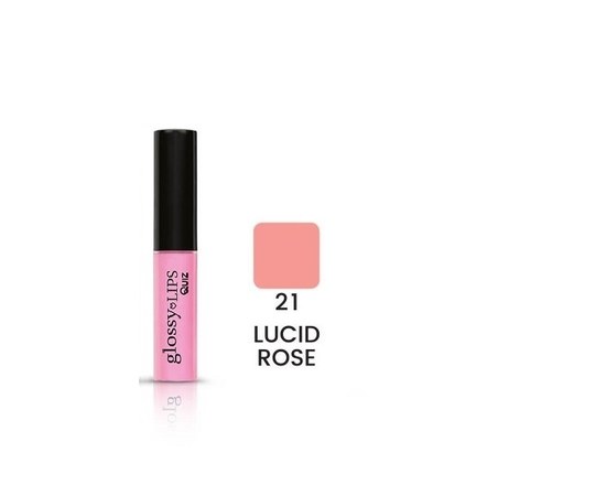 Зображення  Відновлювальний блиск для губ Quiz Cosmetics Glossy Love Lips Lipgloss 21 Lucid Rose, 9 мл, Об'єм (мл, г): 9, Цвет №: 21
