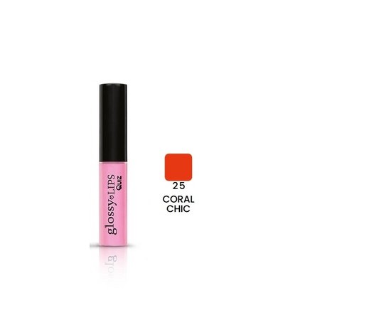 Зображення  Відновлювальний блиск для губ Quiz Cosmetics Glossy Love Lips Lipgloss 25 Coral Chic, 9 мл, Об'єм (мл, г): 9, Цвет №: 25