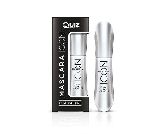 Изображение  Туш для ресниц Quiz Cosmetics Icon Mascara "Подкручивание и объем" черная, 9 мл